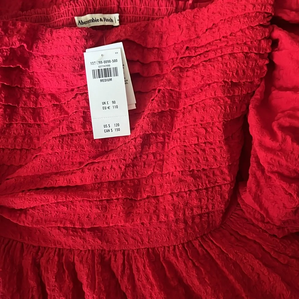 Abercrombie Emerson Off-The-Shoulders Red Dress ❤️ BNWT - Picture 3 of 3
